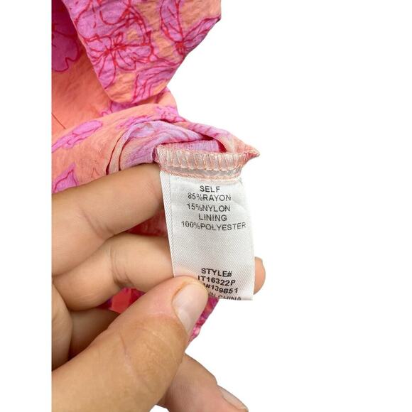 Oddi Boutique Bright Orange Pink Floral Off The Shoulder Blouse Top Womens 2XL - Picture 3 of 6